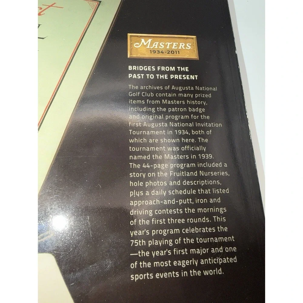 Masters 2011 Official Tournament Program‎ Augusta National Golf Journal